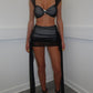 Black mesh drape skirt set