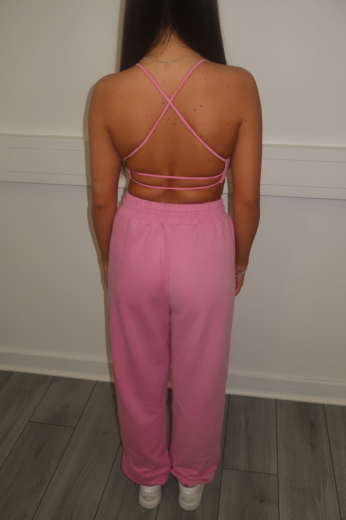 Sculpt Pink cross back sports bra