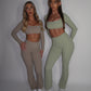 GYM GIRL ERA EXCLUSIVE Olive Sculpt flared trousers