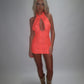 LIMITED EDITION HAND MADE AND DESIGNED IN HOUSE: ‘Belle’ Coral lace dress