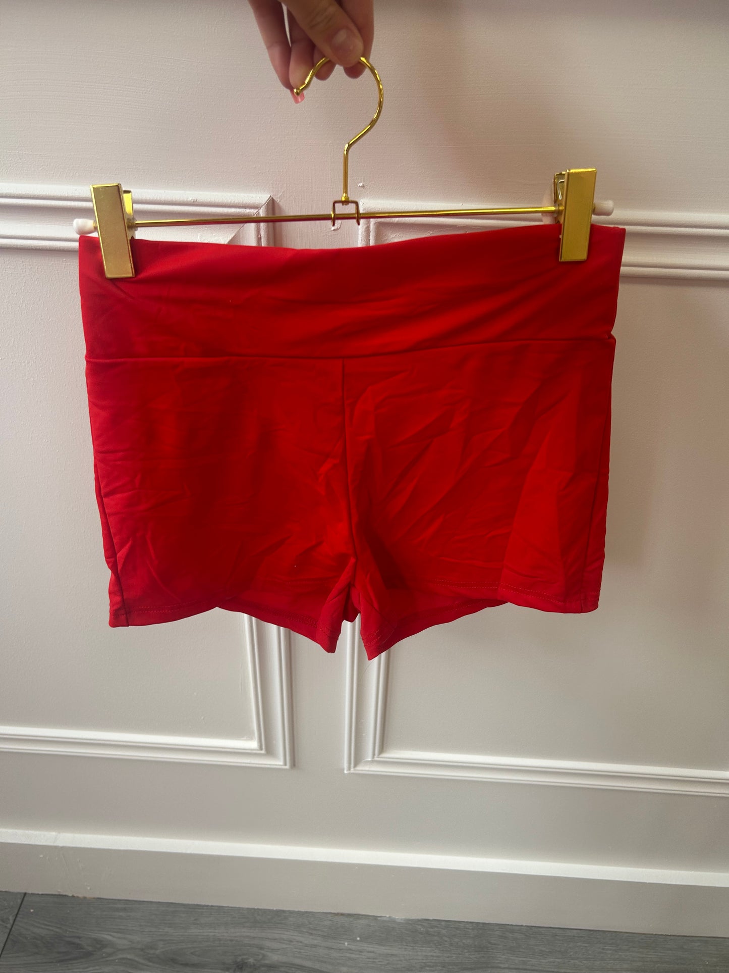 SAMPLE red slinky shorts